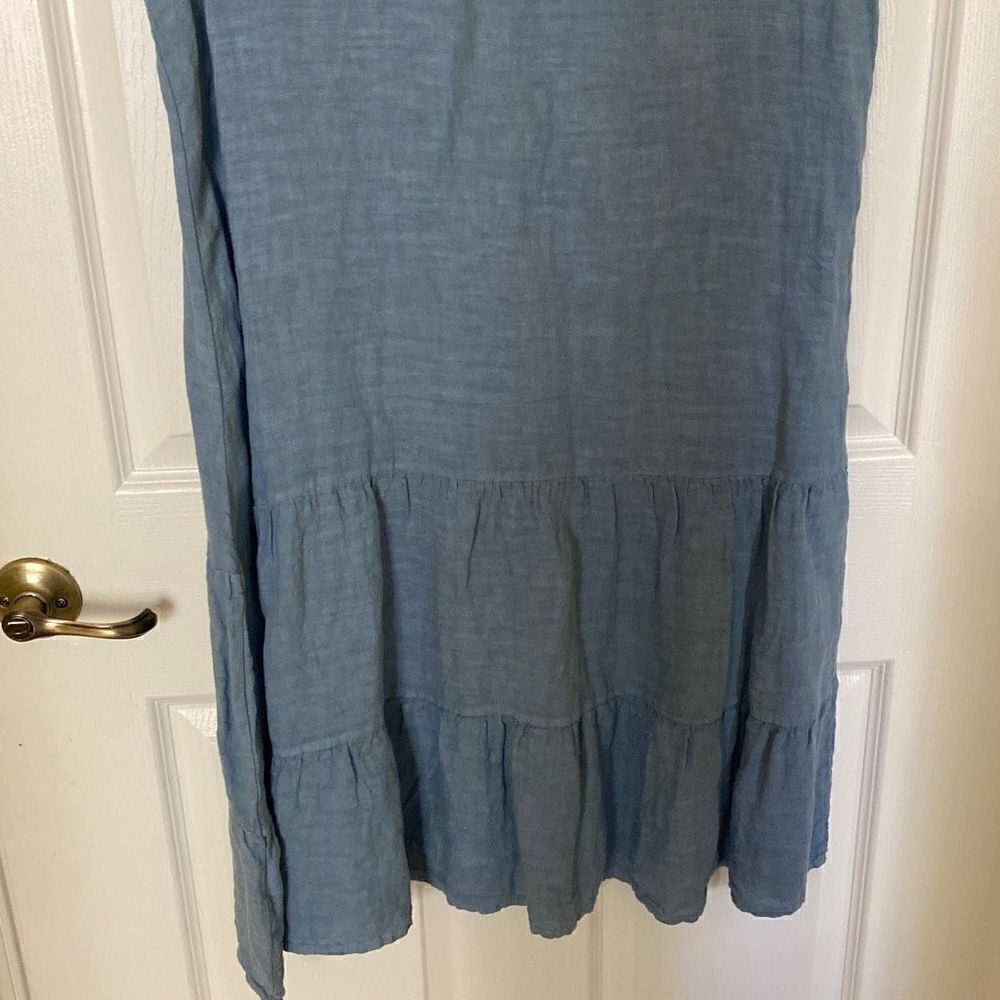 Women’s Francesca Bettini, Made in Italy, Blue Linen Dress, Size Medium - Picture 6 of 8